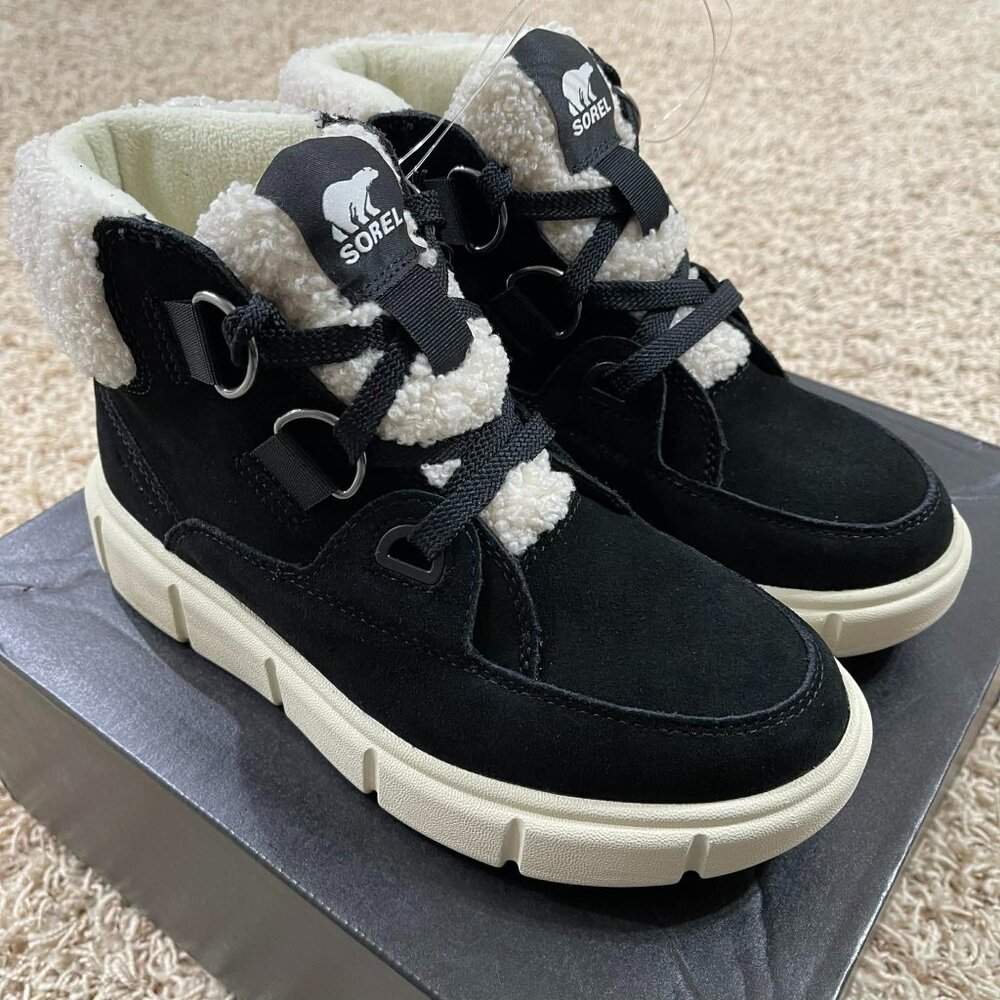 Sorel Women's Explorer III NW Lace Waterproof Winter Boots Black, Size 8 (New)